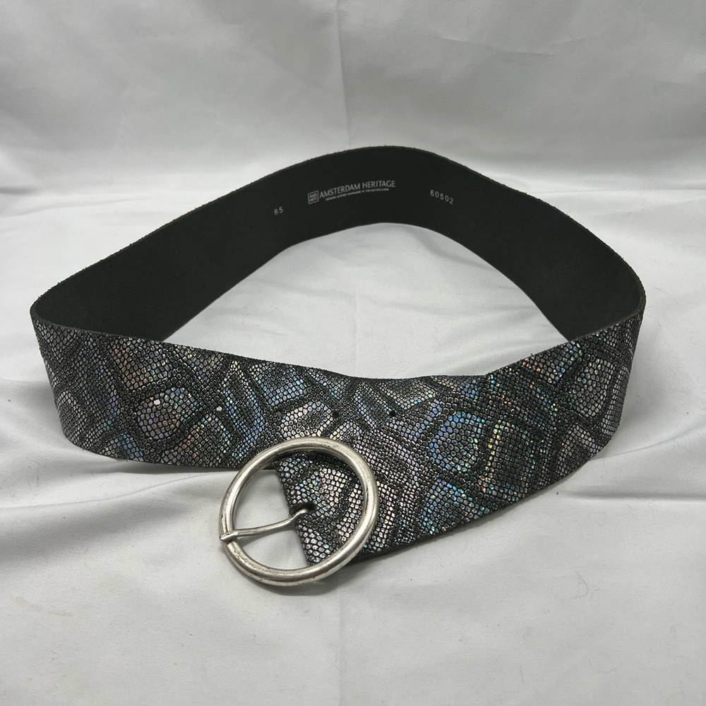 Amsterdam Heritage Leather Belt 60502 Metallic multicolor belt